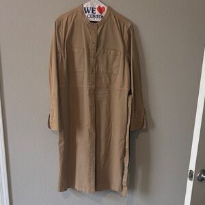 Elegant Tan Long Sleeve Women's Dress